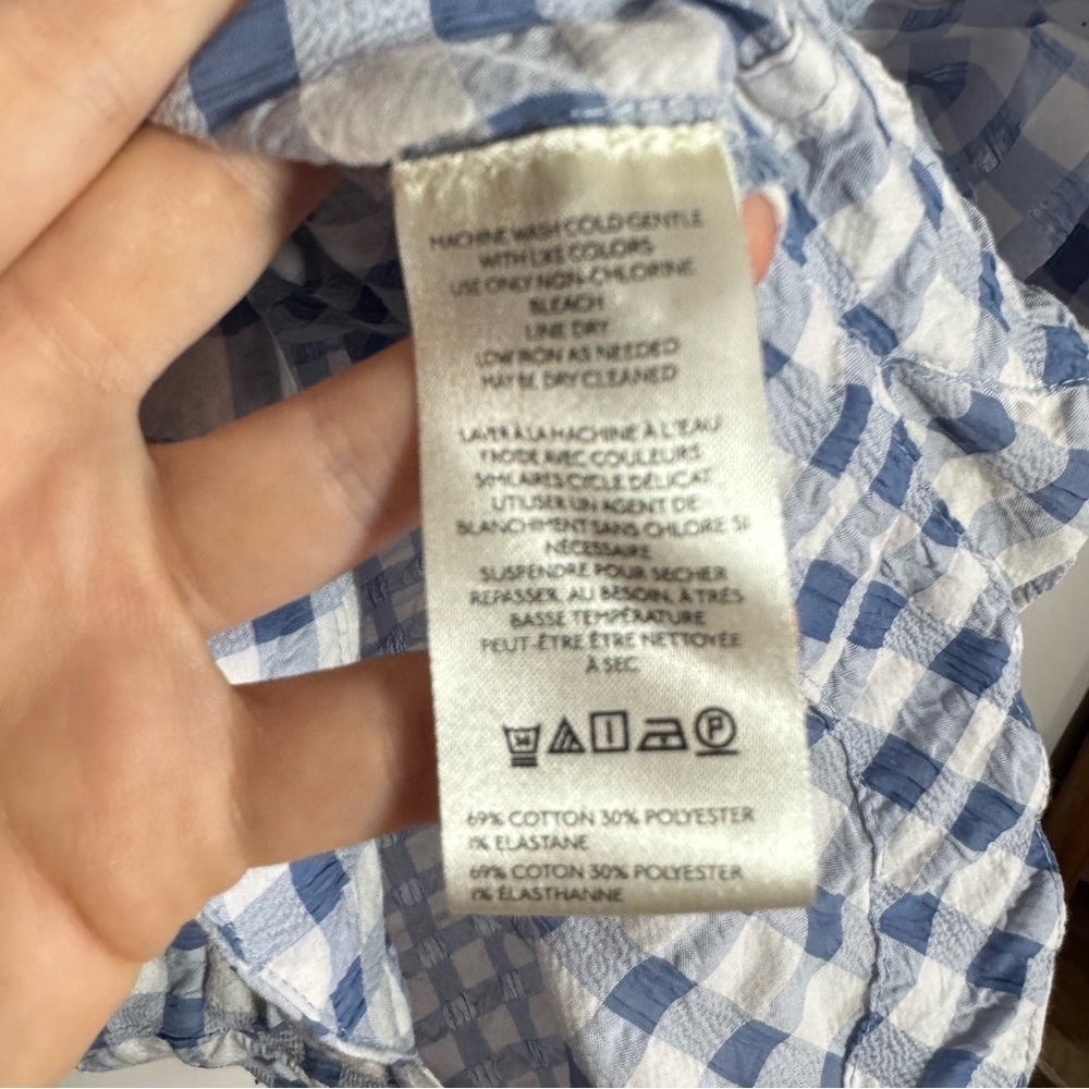 Anthropologie Blue and White Gingham Mini Dress - Picture 6 of 10